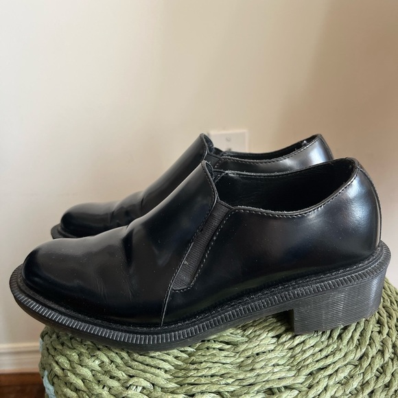 Dr.Martens Rosyna Black Leather Slip-on Shoes - Picture 1 of 15